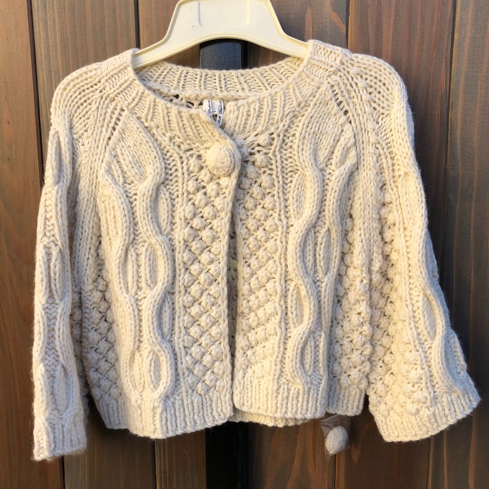 BB Dakota cable knit shrug sweater